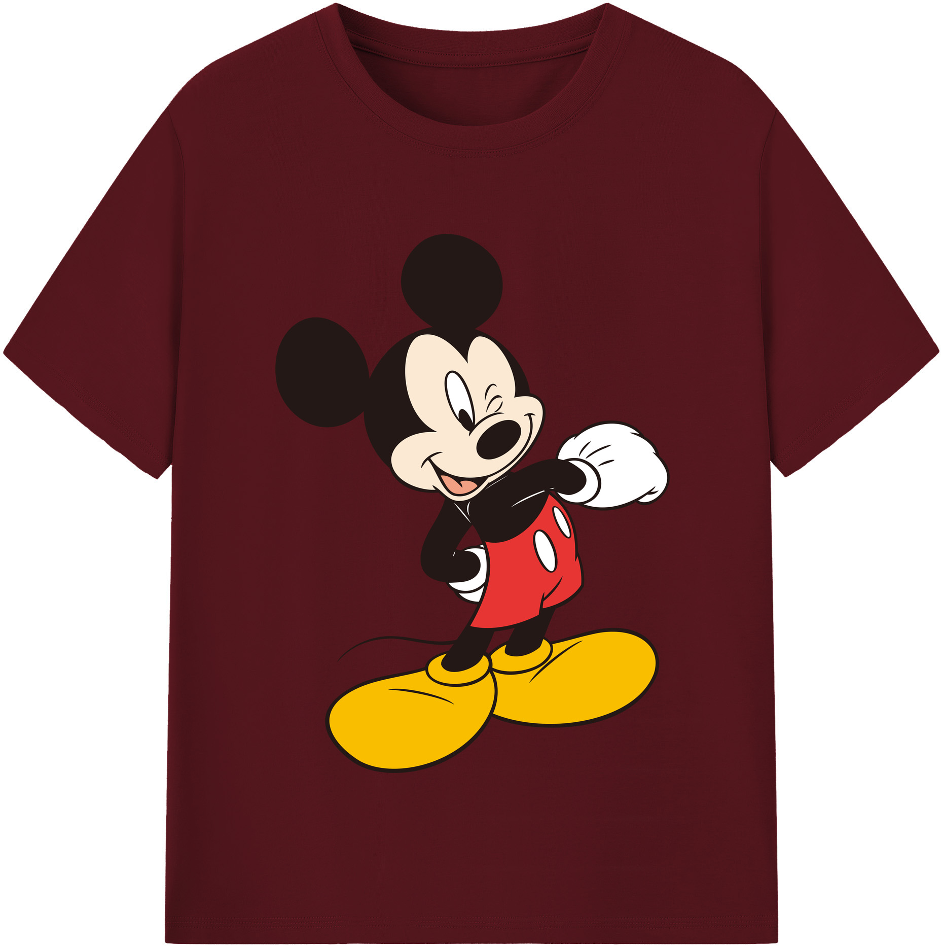 （画像用） ミッキーマウス Mickey Mouse 綿100％半袖Tシャツ（フロントプリント）